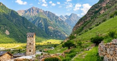Панорамный вид: село Верхняя Балкария